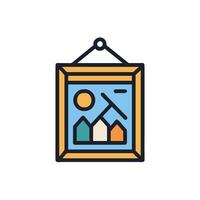 A picture frame with a house on it vector