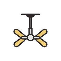 A ceiling fan with two blades on top vector