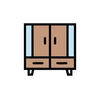 A wooden cabinet with two drawers on a white background vector