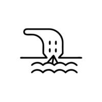 A whale is swimming in the ocean vector