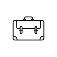 A black and white line drawing of a briefcase vector