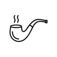 A black and white drawing of a pipe with smoke coming out vector