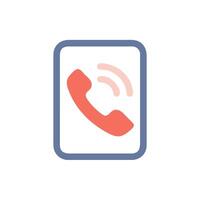A phone icon with a phone receiver on it vector