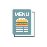 A hamburger is shown on a menu vector