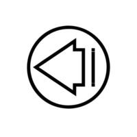 A black and white image of a button with an arrow pointing down vector