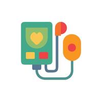 A flat icon of a heart monitor and a blood pressure cuff vector