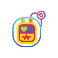 A colorful icon of a blood pressure monitor vector