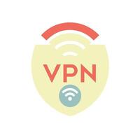 The vpn logo is shown in a flat design vector
