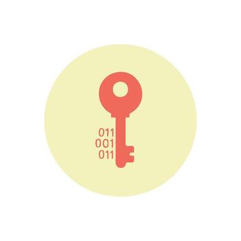 un llave con binario código en eso vector