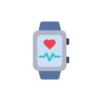 An icon of a smart watch with a heart rate monitor vector