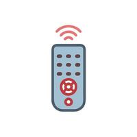 A remote control with a red button on it vector
