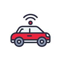 A car with wifi icon on it vector