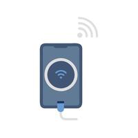 A phone with a wifi connection and a blue icon vector