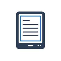 A tablet computer with a paper document on it vector