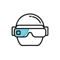 A helmet with glasses on it vector