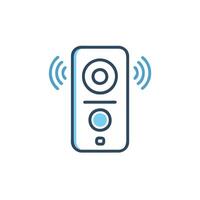 A remote control with a microphone icon vector