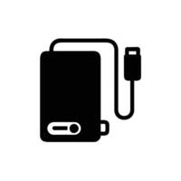 A black and white image of a portable device vector