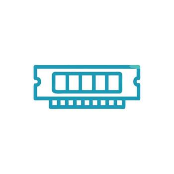 A computer memory module icon vector
