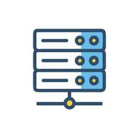 A server with three rows of blue and yellow disks vector
