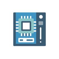 A computer chip icon on a white background vector