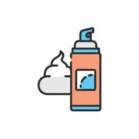 A can of shaving cream and a bowl of soap vector