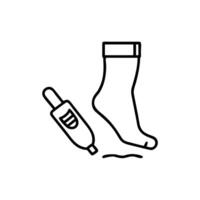 Sock with a foot and a foot massager vector
