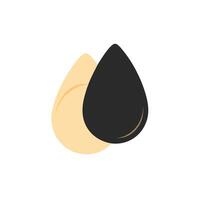 Two black and white drops of oil on a white background vector