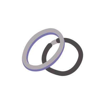 Two rings are shown in a flat design