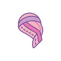A pink hat with a pink ribbon on it vector