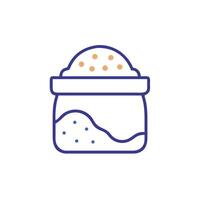 A jar with a bowl of salt and pepper vector