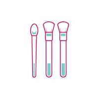Three brushes with different colors on them vector