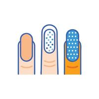 Three fingers with different types of polka dots vector