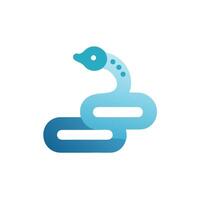 A snake logo with a blue snake on it vector