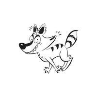 A cartoon dog running with its mouth open vector