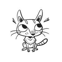 A cartoon cat with big eyes and a big nose vector