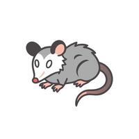 An opossum is sitting on the ground vector
