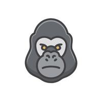 Gorilla head icon in flat style vector