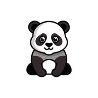 A panda bear sitting on the ground with a white background vector