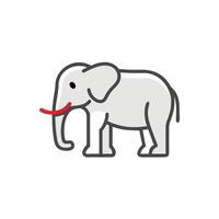An elephant with a red nose and a white background vector