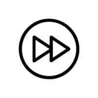 Play button icon in black and white on white background vector
