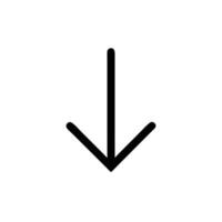 A black arrow pointing down on a white background vector