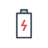 Battery icon with a red arrow on top vector