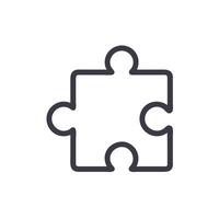A puzzle piece icon on a white background vector