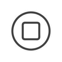 A square button icon in a circle vector