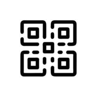 A black and white qr code icon vector