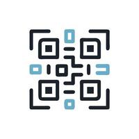A qr code icon on a white background vector
