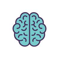 A brain icon with a blue background vector