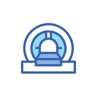 A blue icon of a bell in a circle vector