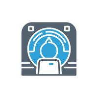A blue icon of a person in a washing machine vector