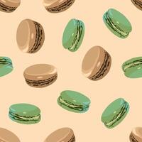 Illustration of a pattern with macaroons. vector